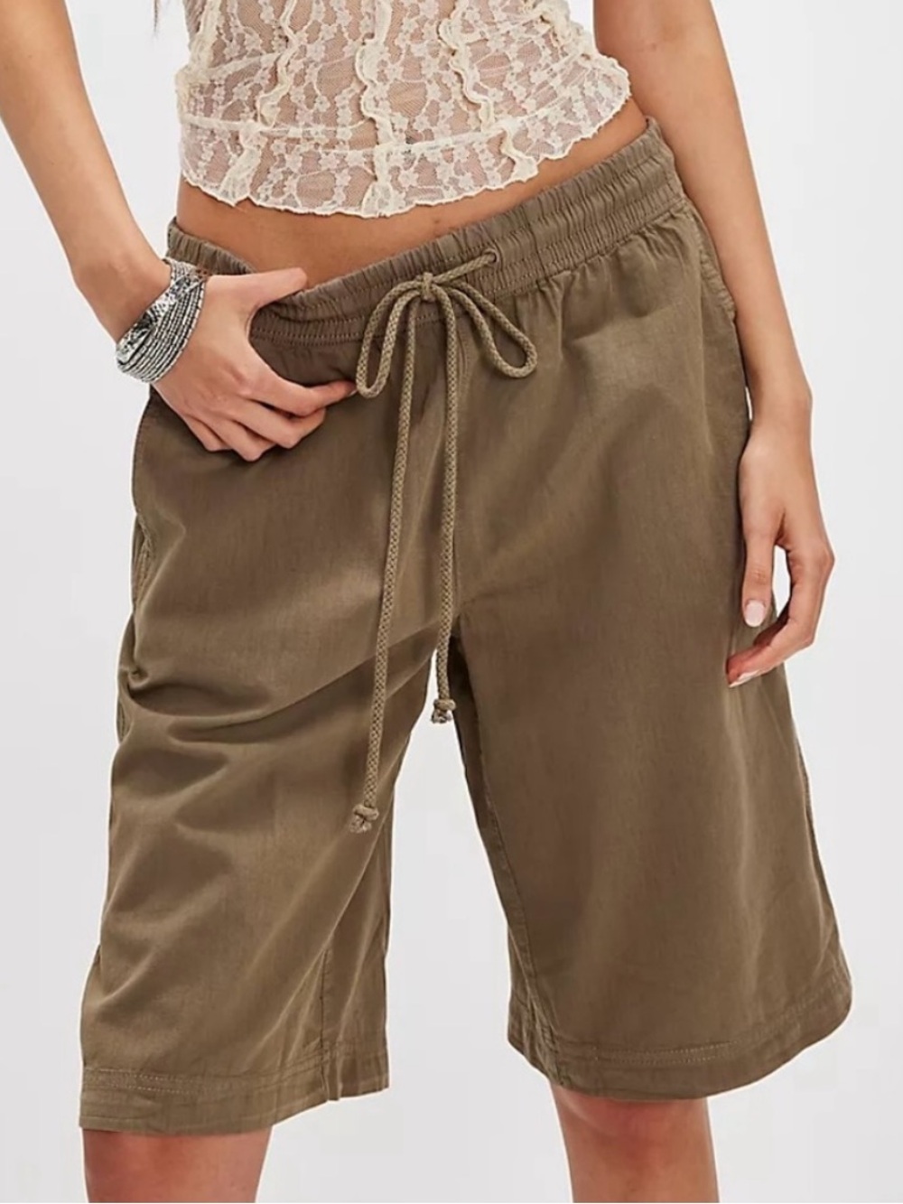 Free People Saylor Poplin Pull-On Shorts medium